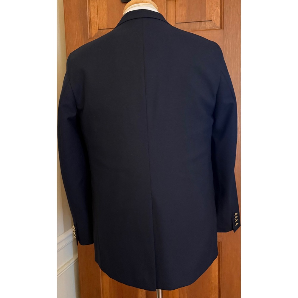 Lands' End Boys Hopsack Blazer Size 20 Navy/Gold Two-Button Sport Coat Jacket - Picture 5 of 14